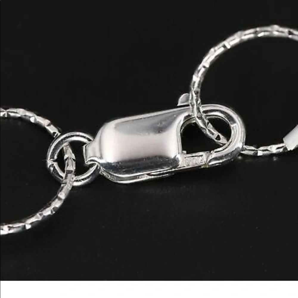 Sterling Silver - Black Agate Graduated Circle Link 24.5" Necklace - 28g - Picture 5 of 6